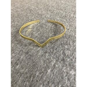 New Gold Tone V Shape Chevron Armband Minimalist Open Cuff Upper Arm Bracelet